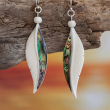 Load image into Gallery viewer, Abalone Feather Earrings Earring Bali Necklaces 
