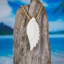 Load image into Gallery viewer, angel wing jewelry hand carved angel wing from bali necklaces
