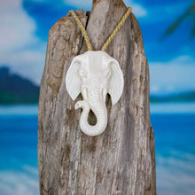 Load image into Gallery viewer, elephant necklace elephant jewelry hand carved by bali necklaces
