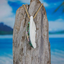 Load image into Gallery viewer, feather jewelry feather necklace hand carved by bali necklaces

