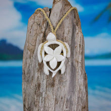 Load image into Gallery viewer, sea turtle necklace sea turtle jewelry flower jewelry hand carved by bali necklaces Hawaiian turtle
