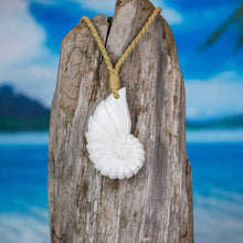 Load image into Gallery viewer, nautilus shell necklace hand carved jewelry by bali necklaces
