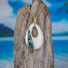 Load image into Gallery viewer, abalone necklace hawaiian necklace hand carved jewelry bali necklace
