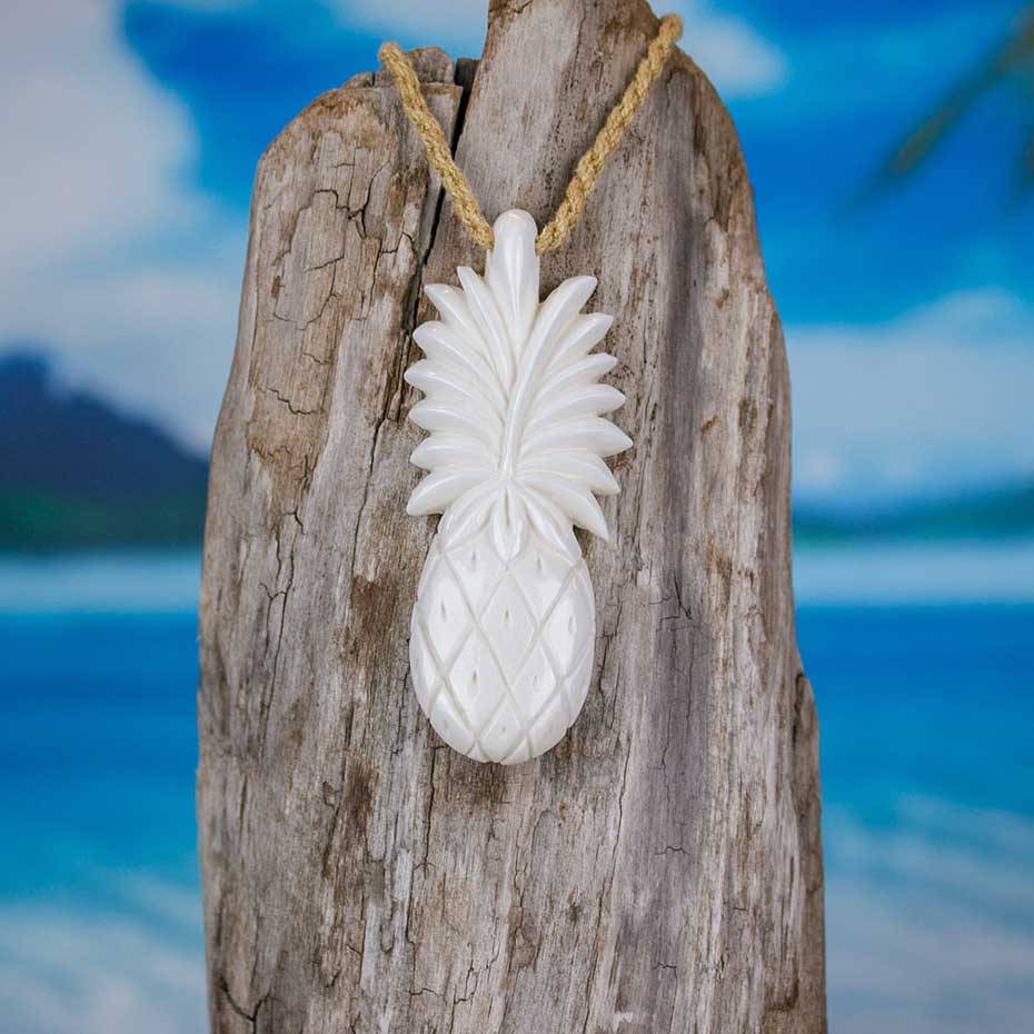 pineapple necklace hand carved jewelry by bali necklaces