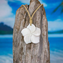 Load image into Gallery viewer, plumeria flower necklace flower jewelry hand carved by bali necklaces
