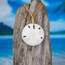 Load image into Gallery viewer, sand dollar necklace sand dollar jewelry hand carved by bali necklaces
