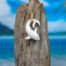 Load image into Gallery viewer, shark necklace shark jewelry hand carved by bali necklaces

