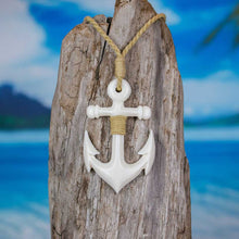 Load image into Gallery viewer, anchor necklace anchor jewelry hand carved
